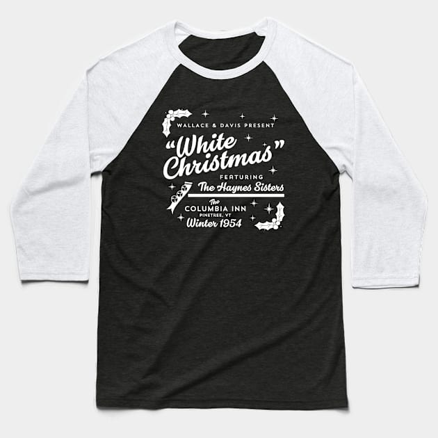 White Christmas Ad (WH) Baseball T-Shirt by PopCultureShirts